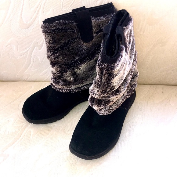 Tony Little Shoes - Tony Little Black Suede Fit Boot Size 9